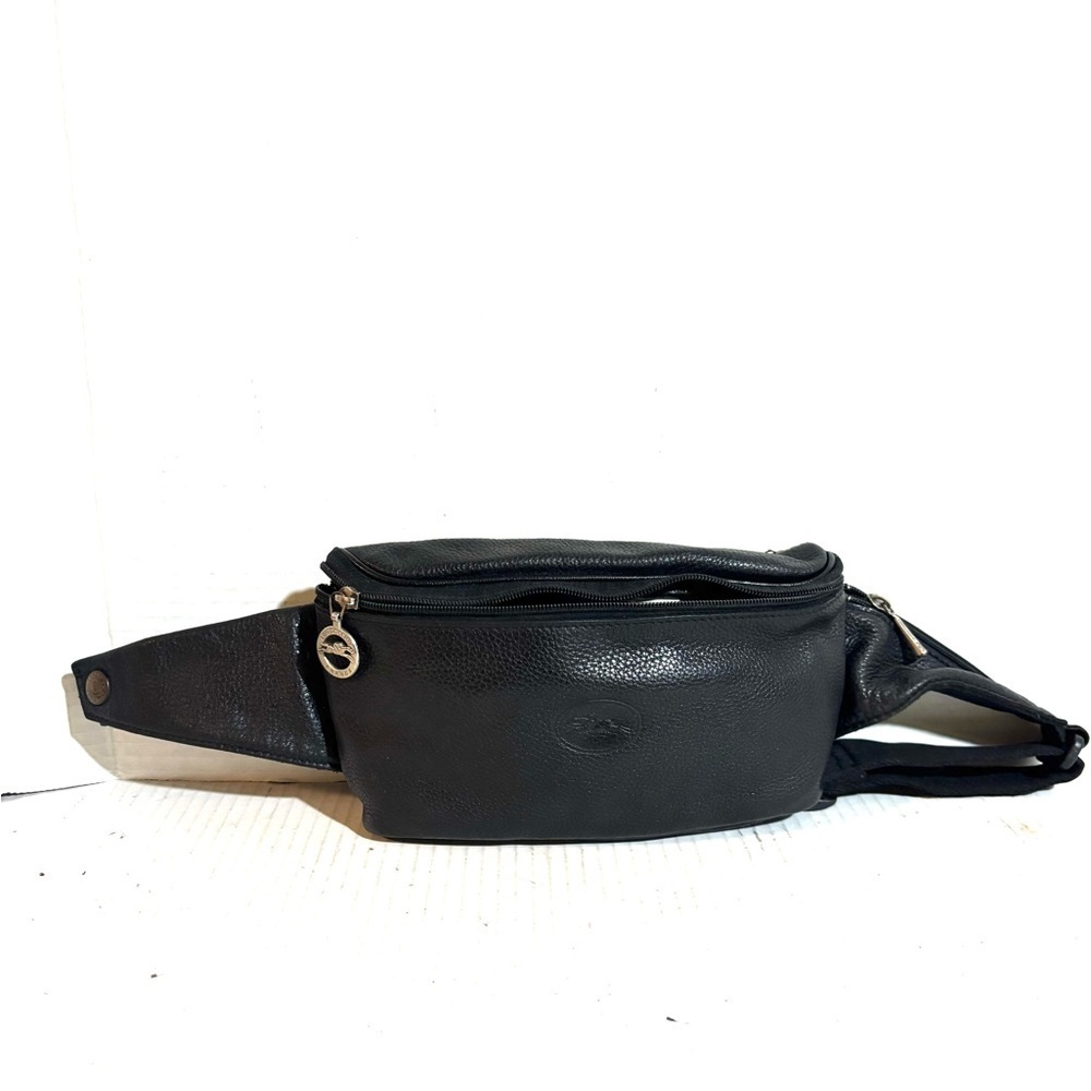 Longchamp unisex Black Leather Bag